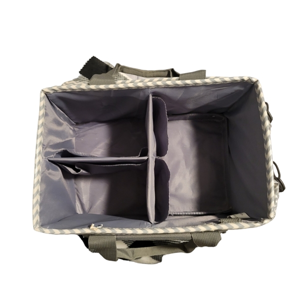 Crafting Chevron Gray & White Orginizer Tote, Jewelry Making, Craft Organizer - Picture 7 of 7